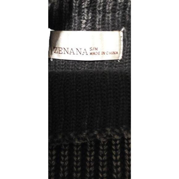 Zenana 100% Cotton Ribbed Knit Charcoal Sweater Top – Women’s Small - Picture 3 of 4